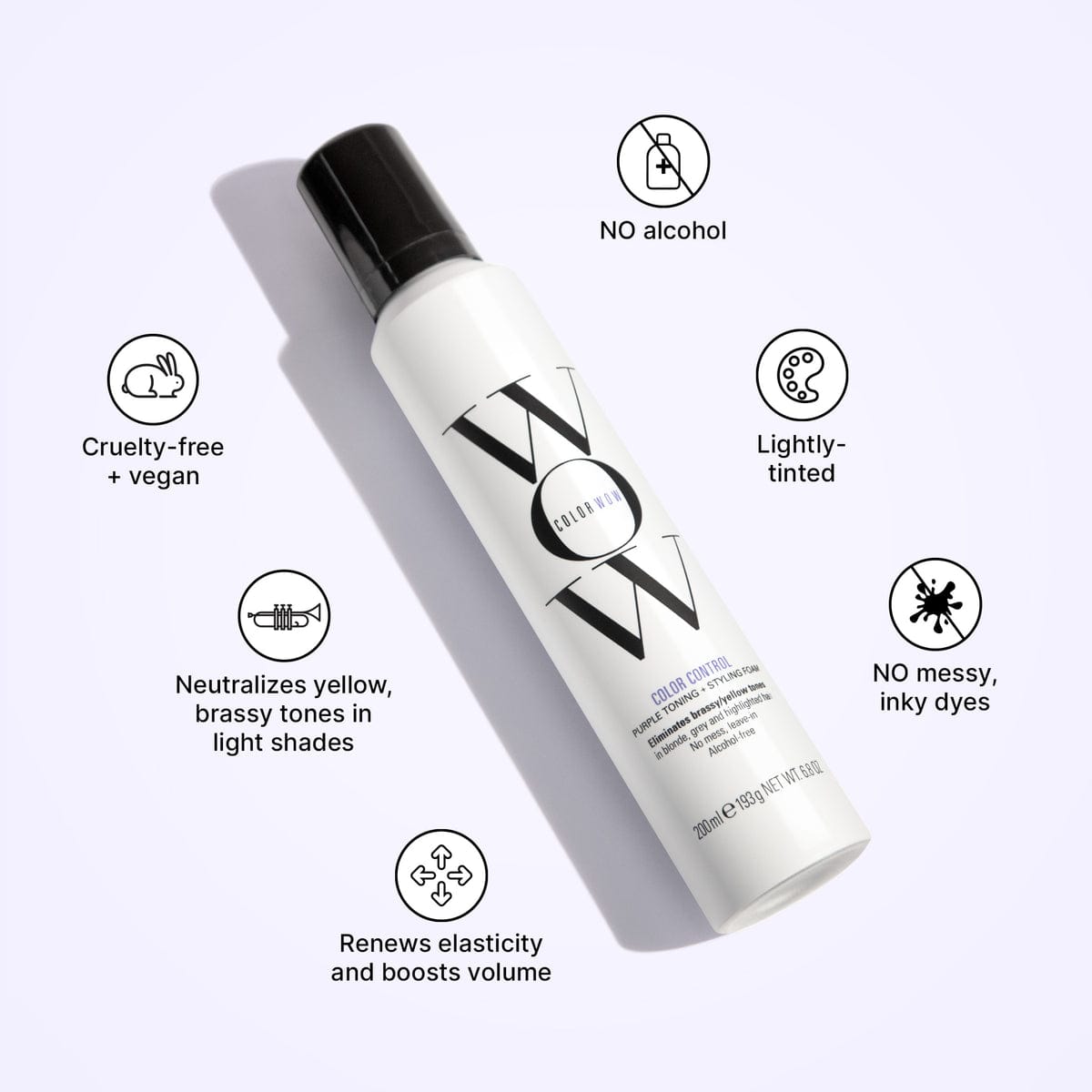 Color Wow Color Control Purple Toning and Styling Foam benefits