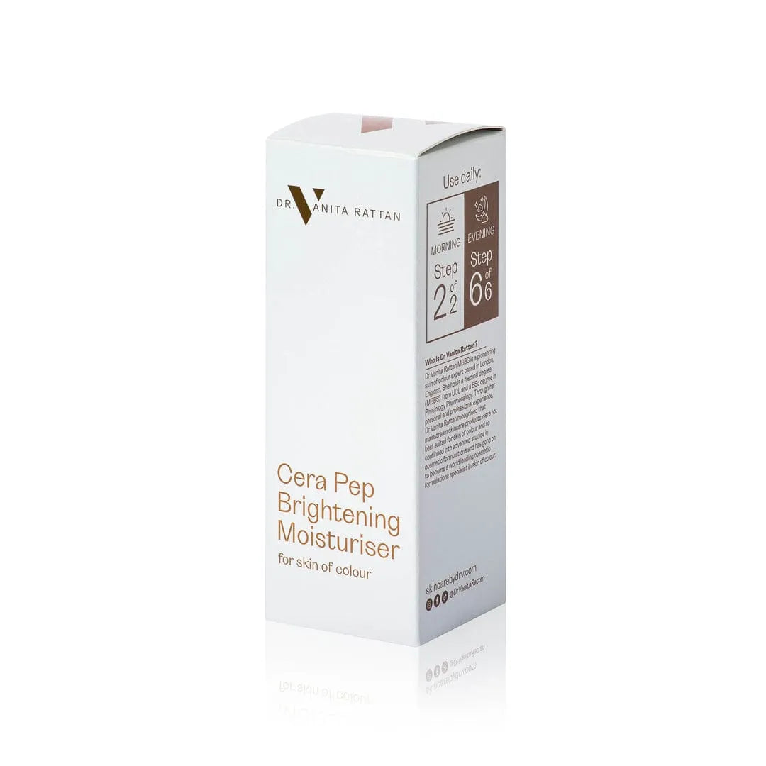 Cera Pep Brightening Moisturiser box packaging by Skincare by Dr.V