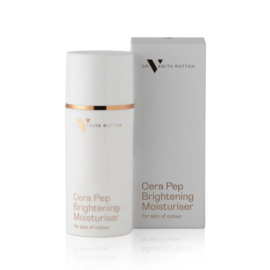 Cera Pep Brightening Moisturiser product bottle and box by Skincare by Dr.V