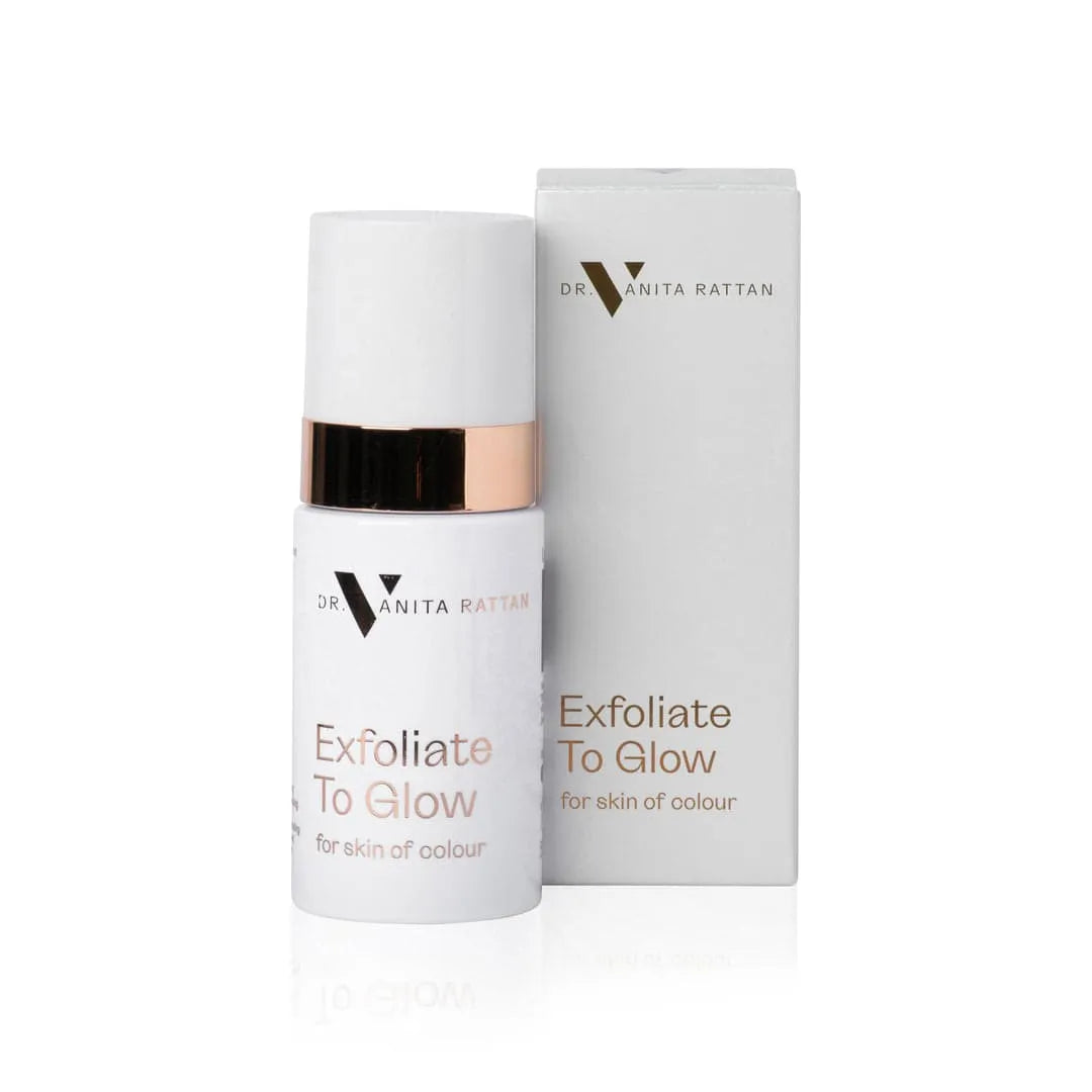 Exfoliate to Glow product bottle and box by Skincare by Dr.V