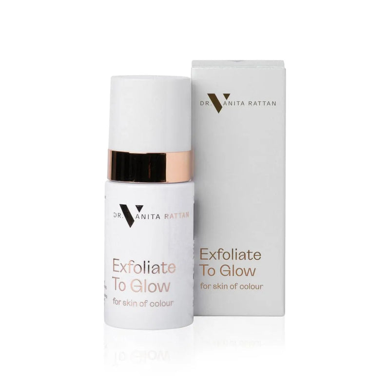 Exfoliate to Glow product bottle and box by Skincare by Dr.V