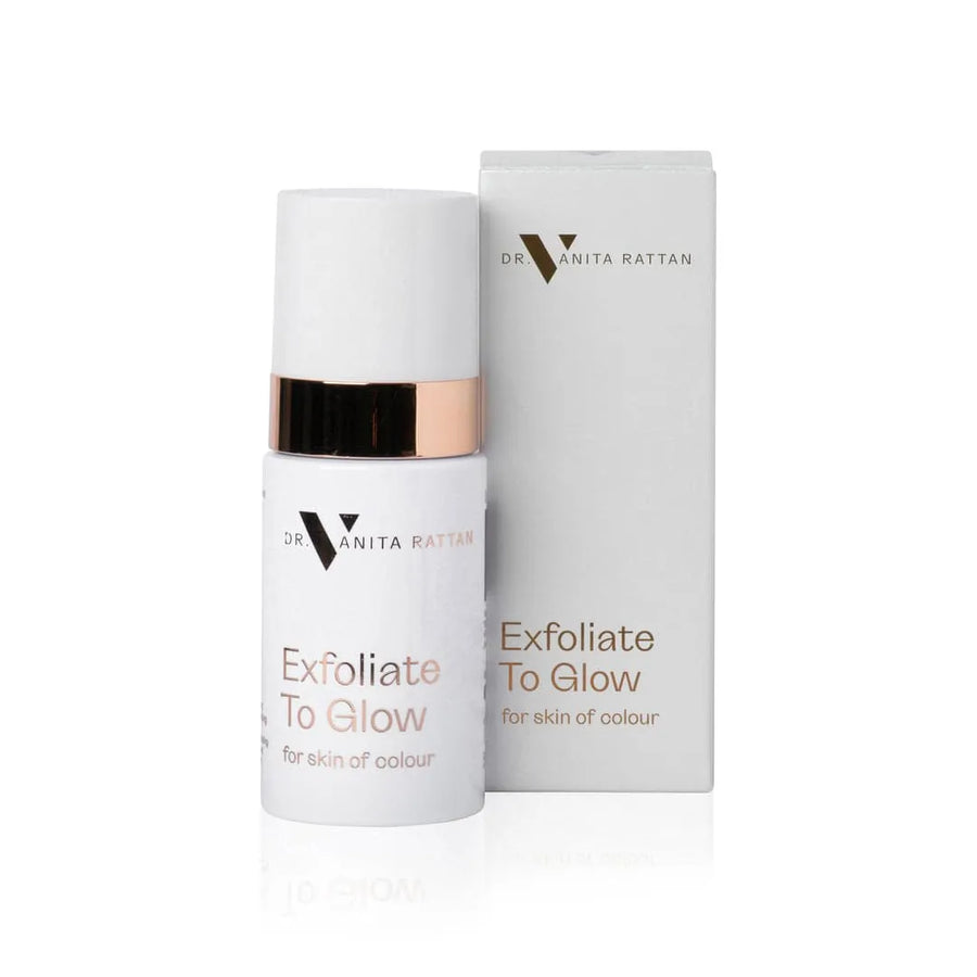 Exfoliate to Glow product bottle and box by Skincare by Dr.V