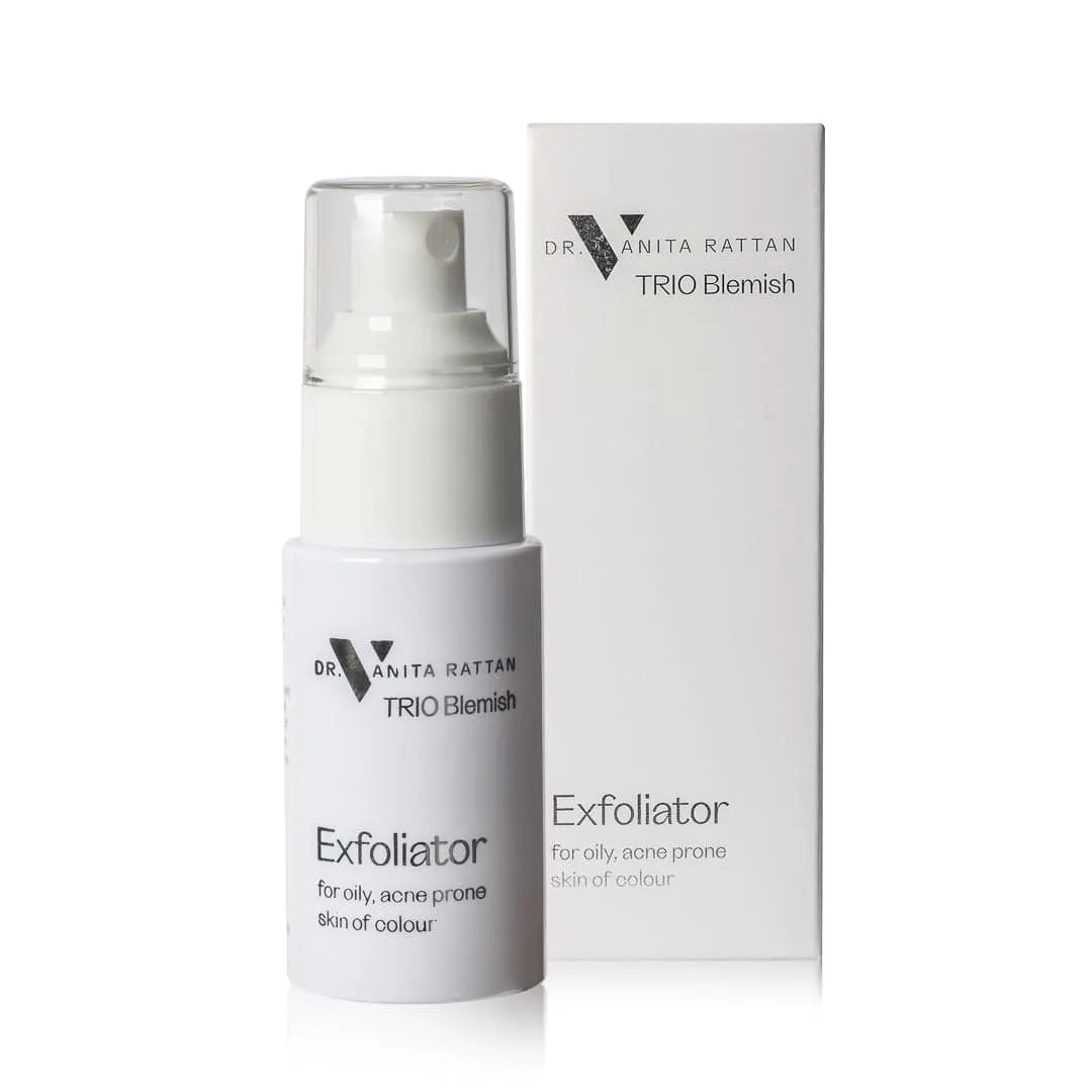 TRIO Blemish Exfoliator product and box by Skincare by Dr.V