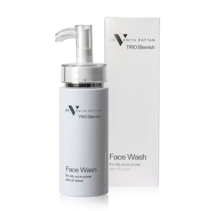 TRIO Blemish Face Wash product and box by Skincare by Dr.V