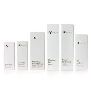 Dr. V Complete Skincare Range box lineup