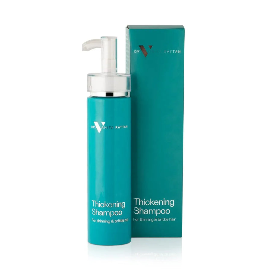 Thickening Shampoo product bottle and box by Skincare by Dr.V
