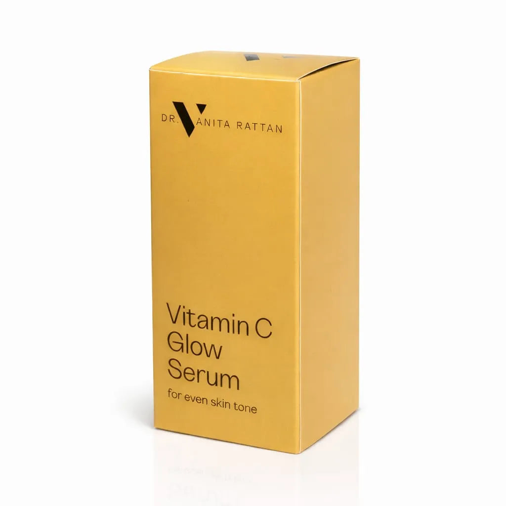Vitamin C Glow Serum box packaging by Skincare by Dr.V
