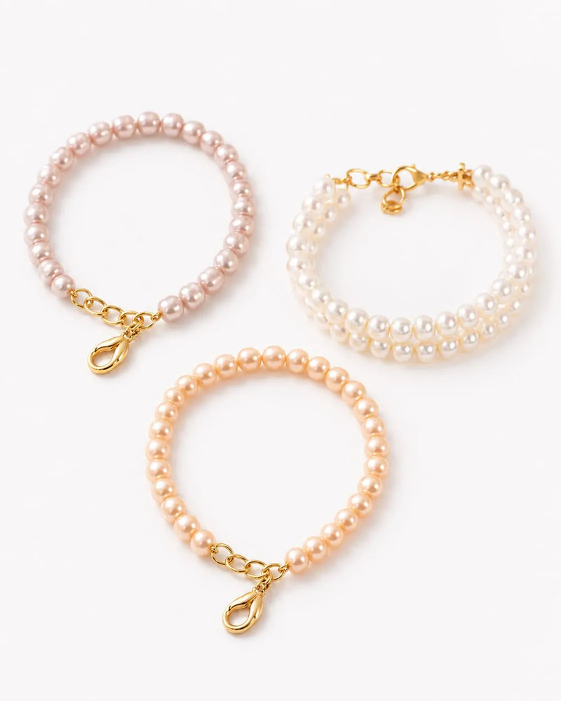 Pearl Bracelet Trio Set three colour bracelet image