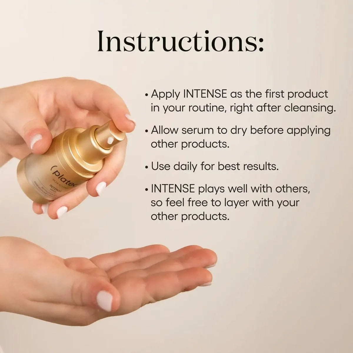 PLATED Intense Serum instructions image