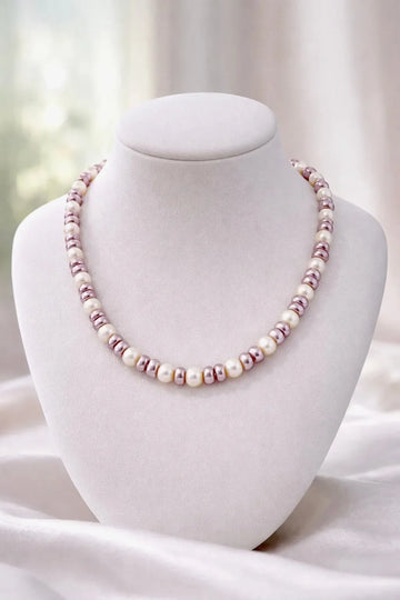 Aurelle Kyoto Blossom Pearl Necklace blush display image