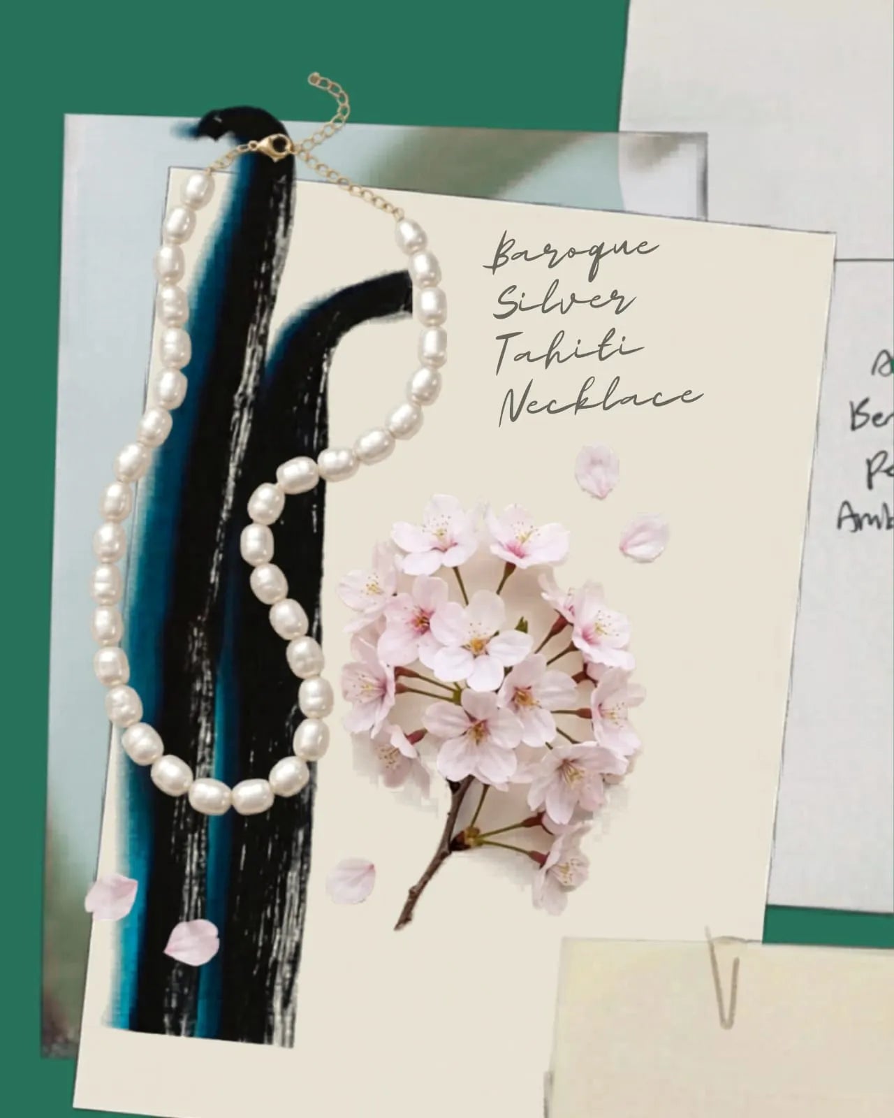 White Silver Tahitian Pearl Necklace