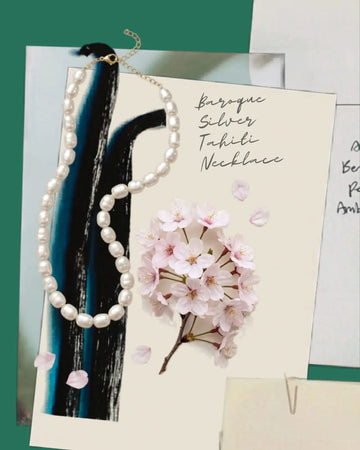 White Silver Tahitian Pearl Necklace