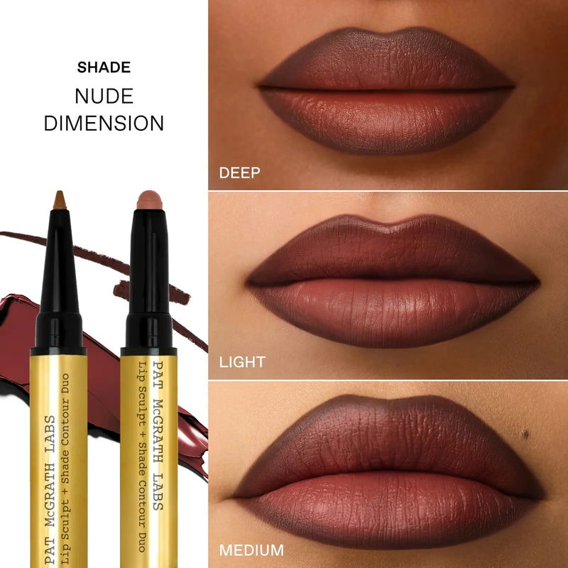 Pat McGrath Labs Lip Sculpt + Shade Contour Duo Nude Dimension shade chart