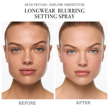 Pat McGrath Labs Longwear Blurring Setting Spray before and after image
